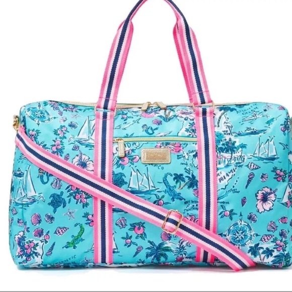 Lilly Pulitzer Bag Amalfi Blue Lilly Road Trip - Picture 2 of 4